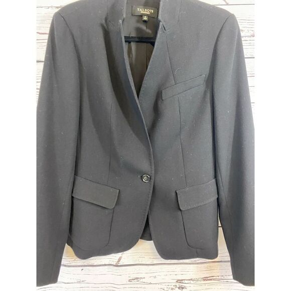 Talbots One Button Black Jacket Size 12 - Picture 1 of 8